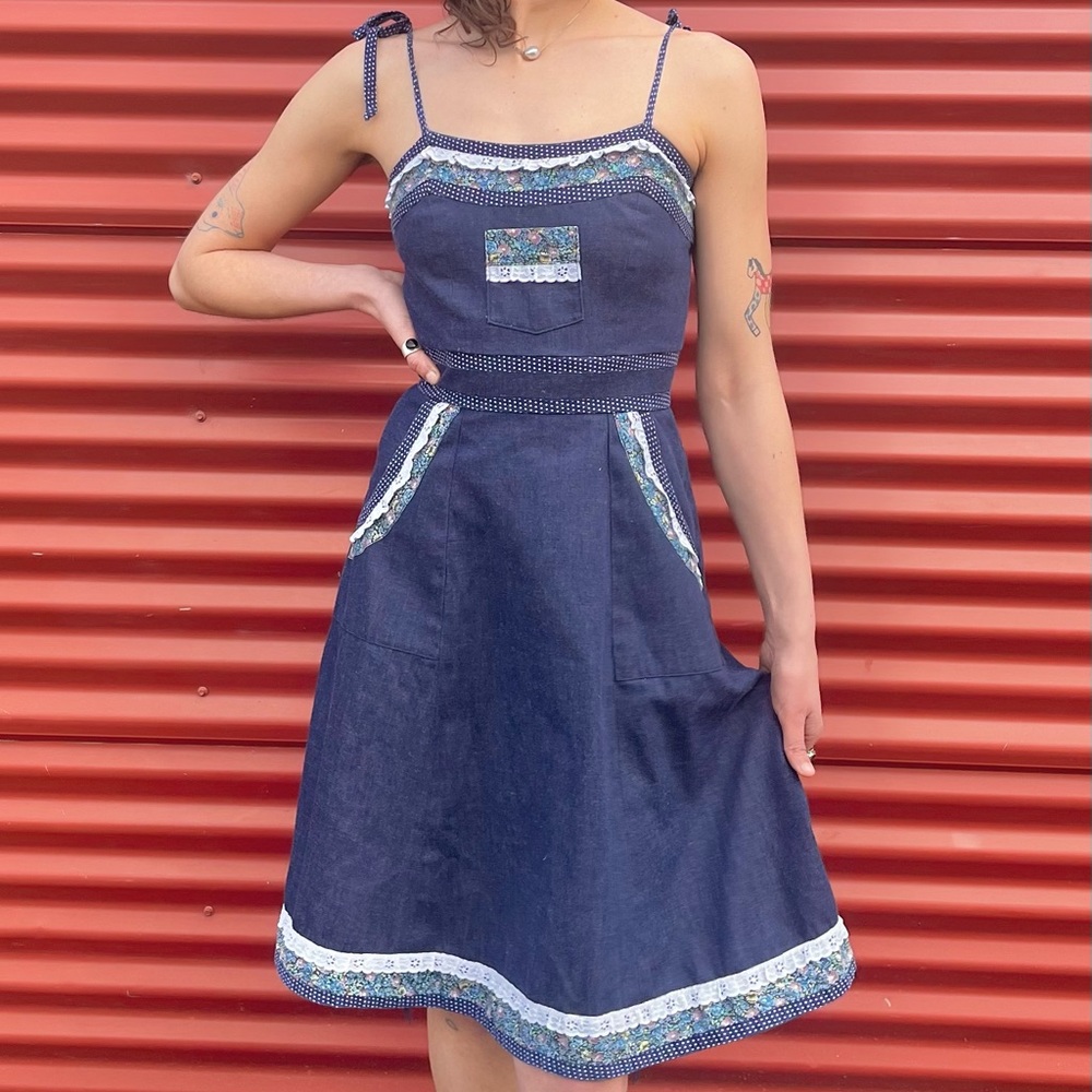 Vintage denim handmade jumper/sundress